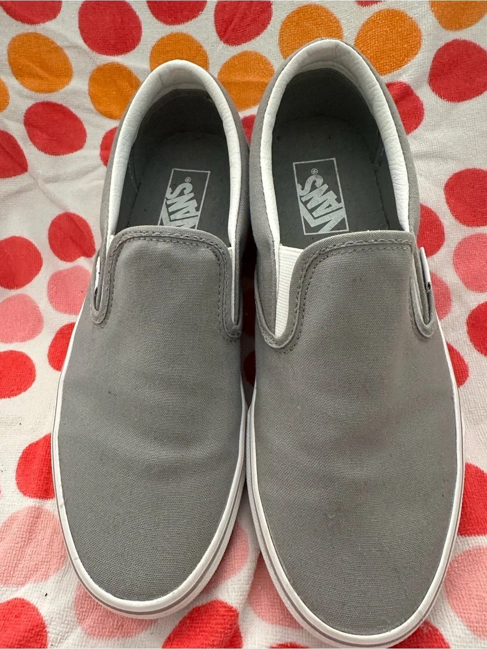 Vans Gray Canvas Slip-On Sneakers - Picture 1 of 5